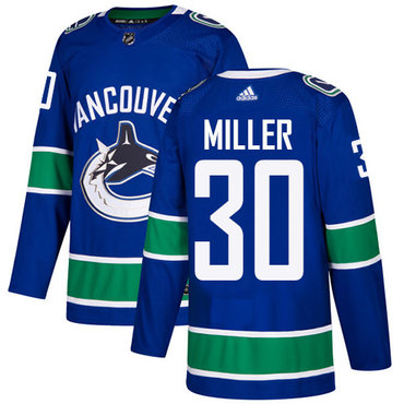 Adidas Vancouver Canucks #30 Ryan Miller Blue Home Authentic Stitched NHL Jersey