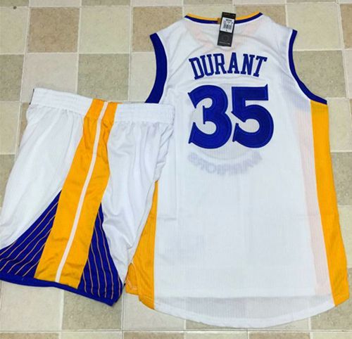 Warriors #35 Kevin Durant White A Set Stitched NBA Jersey