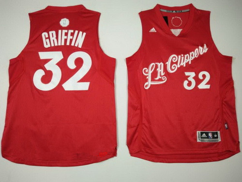 Men's Los Angeles Clippers #32 Blake Griffin adidas Red 2016 Christmas Day Stitched NBA Swingman Jersey