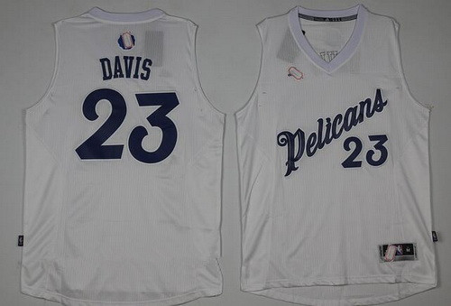 Men's New Orleans Pelicans #23 Anthony Davis adidas White 2016 Christmas Day Stitched NBA Swingman Jersey