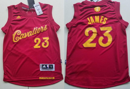 Youth Cleveland Cavaliers #23 LeBron James adidas Burgundy Red 2016 Christmas Day Stitched NBA Swingman Jersey