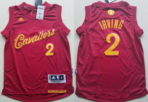 Youth Cleveland Cavaliers #2 Kyrie Irving adidas Burgundy Red 2016 Christmas Day Stitched NBA Swingman Jersey