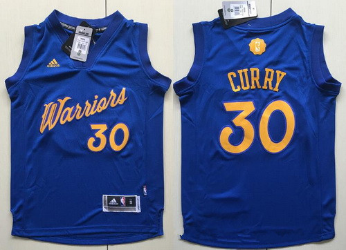 Youth Golden State Warriors #30 Stephen Curry adidas Royal Blue 2016 Christmas Day Stitched NBA Swingman Jersey