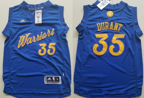 Youth Golden State Warriors #35 Kevin Durant adidas Royal Blue 2016 Christmas Day Stitched NBA Swingman Jersey