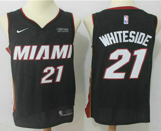Men's Miami Heat #21 Hassan Whiteside Black 2017-2018 Nike Swingman Ultimate Software Stitched NBA Jersey
