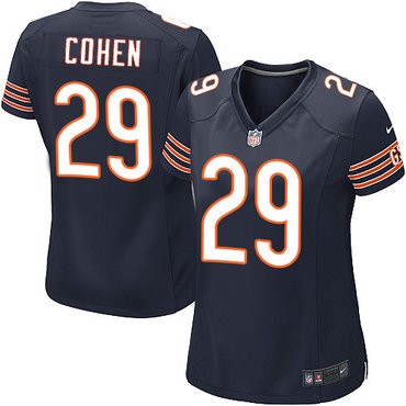 NFL Women's Chicago Bears #29 Tarik Cohen Navy Blue Game Jersey