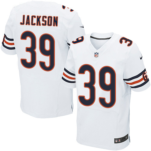 Nike Chicago Bears Men's #39 Eddie Jackson Elite White Road NFL Jersey
