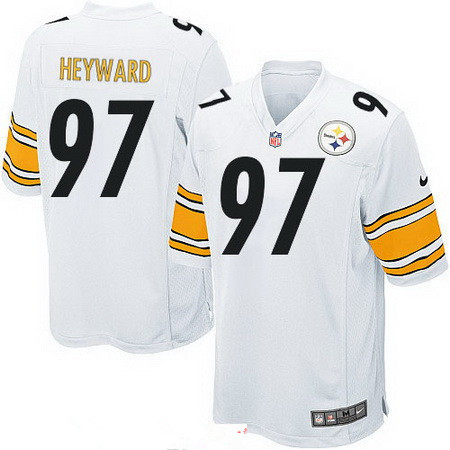Men's Pittsburgh Steelers #97 Cameron Heyward White Road Stitched NFL Nike Game Jersey