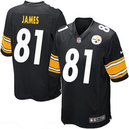 Men's Pittsburgh Steelers #81 Jesse James Black Team Color Stitched NFL Nike Game Jersey