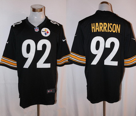 Men's Pittsburgh Steelers #92 James Harrison Black Team Color Stitched NFL Nike Game Jersey