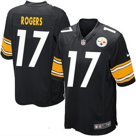 Men's Pittsburgh Steelers #17 Eli Rogers Black Team Color Stitched NFL Nike Game Jersey
