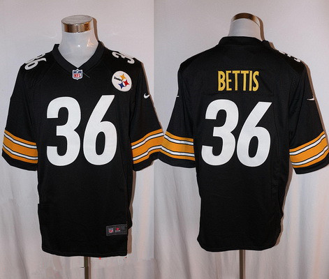 Men's Pittsburgh Steelers #36 Jerome Bettis Retired Black Stitched NFL Nike Game Jersey