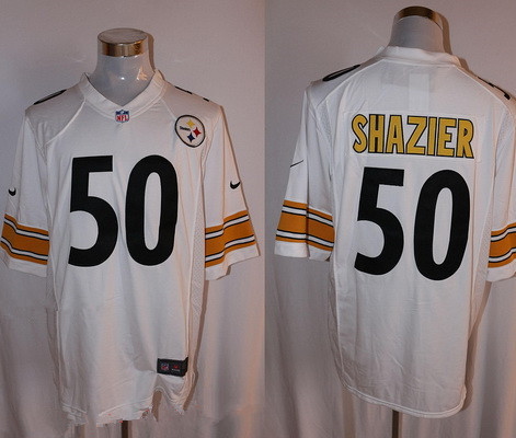 Men's Pittsburgh Steelers #50 Ryan Shazier White Road Stitched NFL Nike Game Jersey
