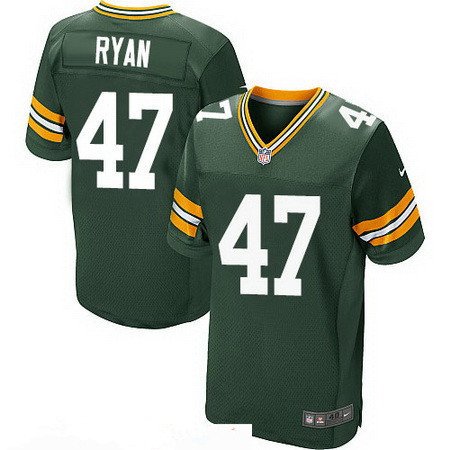 Men's Green Bay Packers #47 Jake Ryan Green Team Color Stitched NFL Nike Elite Jersey