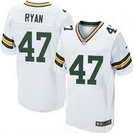 Men's Green Bay Packers #47 Jake Ryan White Road Stitched NFL Nike Elite Jersey