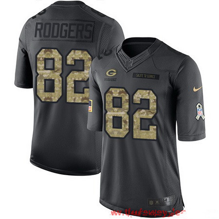 Men's Green Bay Packers #82 Richard Rodgers Black Anthracite 2016 Salute To Service Stitched NFL Nike Limited Jersey