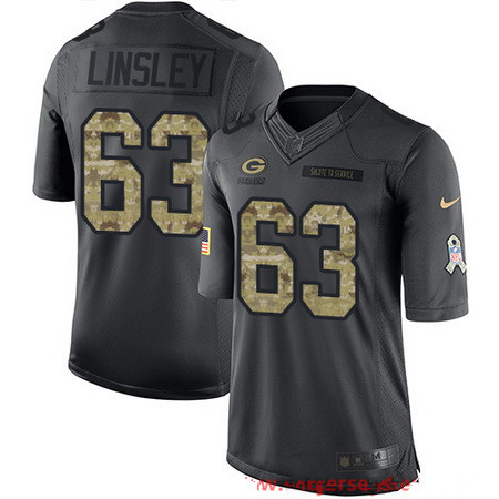 Men's Green Bay Packers #63 Corey Linsley Black Anthracite 2016 Salute To Service Stitched NFL Nike Limited Jersey