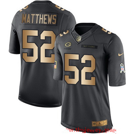 Men's Green Bay Packers #52 Clay Matthews Anthracite Gold 2016 Salute To Service Stitched NFL Nike Limited Jersey