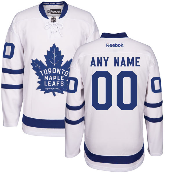 Men's Toronto Maple Leafs White Away Custom Stitched NHL 2016-17 Reebok Hockey Jersey