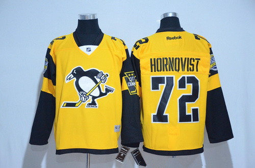 Men's Pittsburgh Penguins #72 Patric Hornqvist Yellow 2017 Stadium Series Stitched NHL Reebok Hockey Jersey