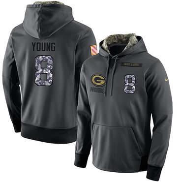 NFL Men's Nike San Francisco 49ers #8 Steve Young Stitched Black Anthracite Salute to Service Player Performance Hoodie