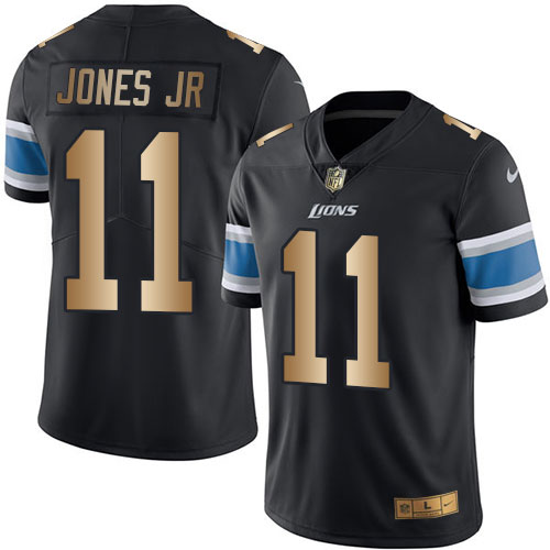 Nike Lions #11 Marvin Jones Jr Black Men's Stitched NFL Limited Gold Rush Jersey