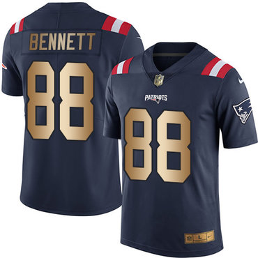 Nike Patriots #88 Martellus Bennett Navy Blue Men's Stitched NFL Limited Gold Rush Jersey