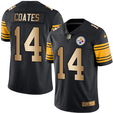 Nike Steelers #14 Sammie Coates Black Men's Stitched NFL Limited Gold Rush Jersey
