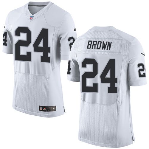 Nike Raiders #24 Willie Brown White Men's Stitched NFL New Elite Jersey