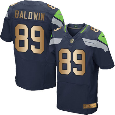 Nike Seahawks #89 Doug Baldwin Steel Blue Team Color Men's Stitched NFL Elite Gold Jersey