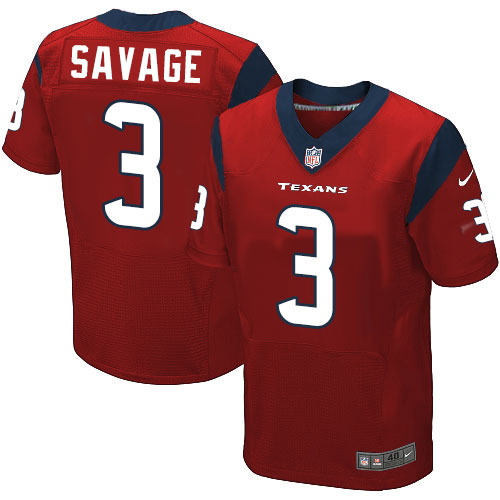 Nike Texans #3 Tom Savage Red Alternate Men's Stitched NFL Elite Jersey