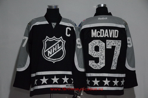 Men's Pacific Division Edmonton Oilers #97 Connor McDavid Reebok Black 2017 NHL All-Star Stitched Ice Hockey Jersey