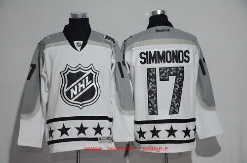 Men's Metropolitan Division Philadelphia Flyers #17 Wayne Simmonds Reebok White 2017 NHL All-Star Stitched Ice Hockey Jersey