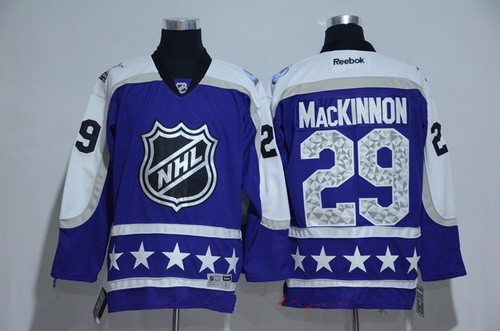 Men's Central Division Colorado Avalanche #29 Nathan MacKinnon Reebok Purple 2017 NHL All-Star Stitched Ice Hockey Jersey
