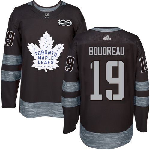 Men's Toronto Maple Leafs #19 Bruce Boudreau Black 100th Anniversary Stitched NHL 2017 adidas Hockey Jersey