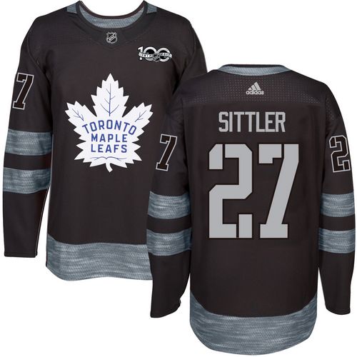 Men's Toronto Maple Leafs #27 Darryl Sittler Black 100th Anniversary Stitched NHL 2017 adidas Hockey Jersey