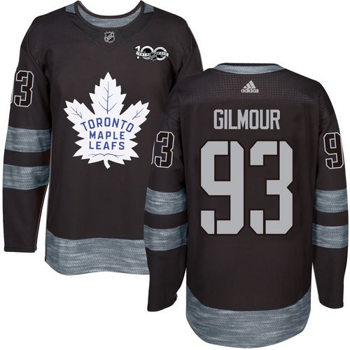 Men's Toronto Maple Leafs #93 Doug Gilmour Black 100th Anniversary Stitched NHL 2017 adidas Hockey Jersey