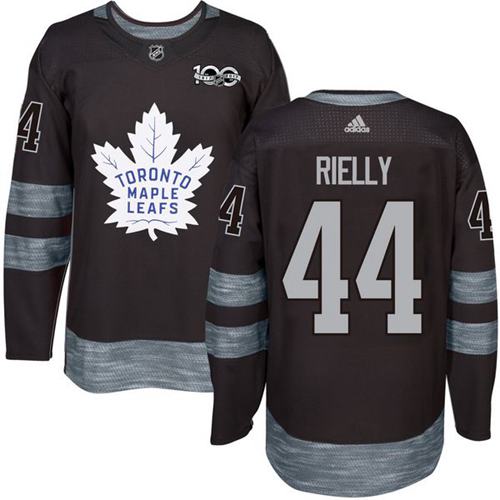 Men's Toronto Maple Leafs #44 Morgan Rielly Black 100th Anniversary Stitched NHL 2017 adidas Hockey Jersey
