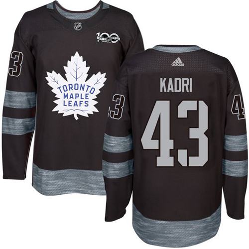 Men's Toronto Maple Leafs #43 Nazem Kadri Black 100th Anniversary Stitched NHL 2017 adidas Hockey Jersey