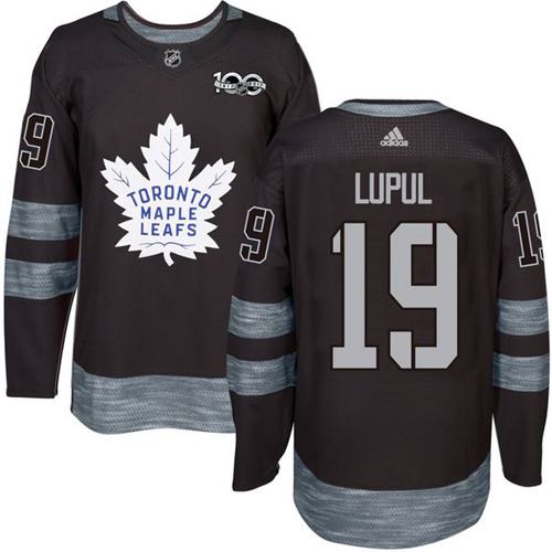 Men's Toronto Maple Leafs #19 Joffrey Lupul Black 100th Anniversary Stitched NHL 2017 adidas Hockey Jersey