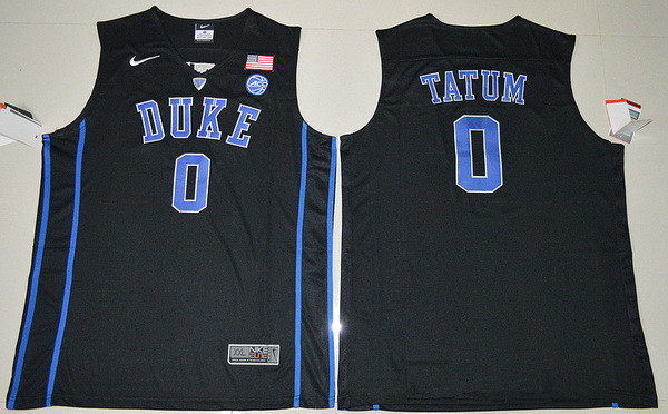 Men's Duke Blue Devils #0 Jayson Tatum Black College Basketball Nike Swingman Stitched NCAA Jersey