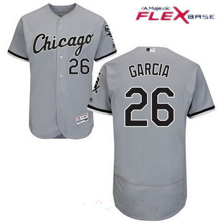 Men's Chicago White Sox #26 Avisail Garcia Gray Road Stitched MLB Majestic Flex Base Jersey