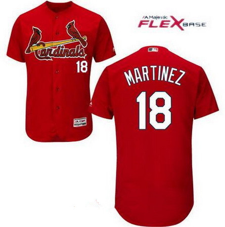 Men's St. Louis Cardinals #18 Carlos Martinez Red Stitched MLB Majestic Flex Base Jersey