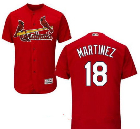 Men's St. Louis Cardinals #18 Carlos Martinez Red Stitched MLB Majestic Cool Base Jersey