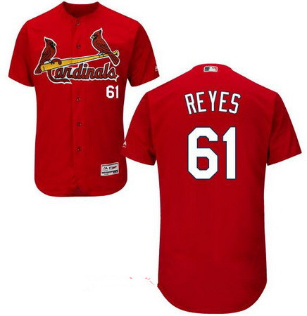 Men's St. Louis Cardinals #61 Alex Reyes Red Stitched MLB Majestic Flex Base Jersey