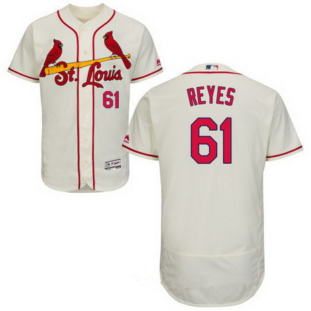 Men's St. Louis Cardinals #61 Alex Reyes Cream Stitched MLB Majestic Flex Base Jersey