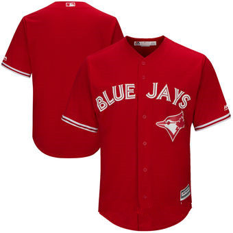 Men's Toronto Blue Jays Blank Red Stitched MLB 2017 Majestic Cool Base Jersey