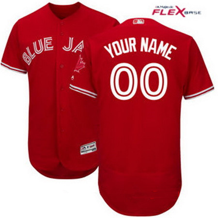Men's Toronto Blue Jays Scarlet Red Custom Stitched MLB 2017 Majestic Flex Base Jersey