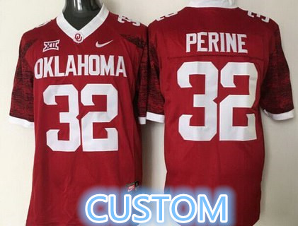Men's Custom Oklahoma Sooners Red 2016 College Football Nike Limited Jersey