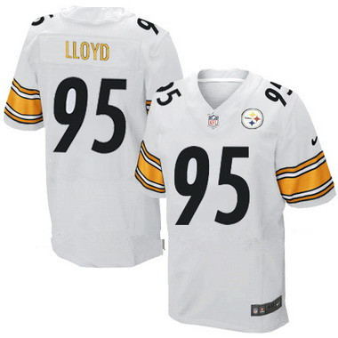 Men's Pittsburgh Steelers #95 Greg Lloyd White Retired Player NFL Nike Elite Jersey